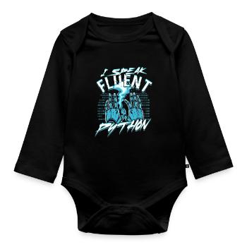 Informatiker I Speak Fluent Python - Organic Longsleeve Baby Bodysuit - black - Front