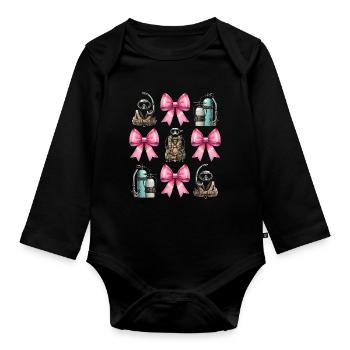 Coquette Arche Plongée Maman Plongeur Snorkel - Body Bébé bio manches longues - noir - Devant