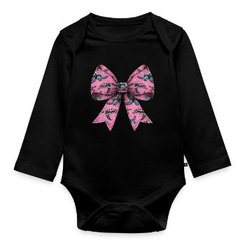 Coquette Bogen Schildkröte Meeresschildkröte - Baby Bio-Langarm-Body - Schwarz - Vorne
