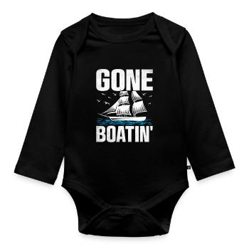 Pédalo Gone Boatin' - Body Bébé bio manches longues - noir - Devant