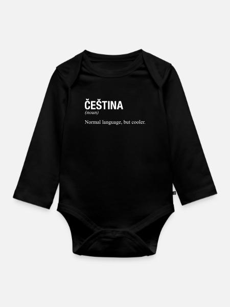 CESTINA Tschechisch Tschechien - Baby Bio-Langarm-Body - Schwarz