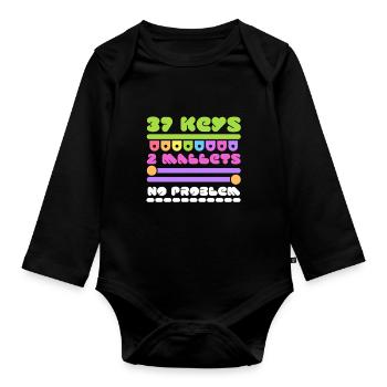 Vibraphone Marimba 37 Keys 2 Mallets No Problem - Organic Longsleeve Baby Bodysuit - black - Front