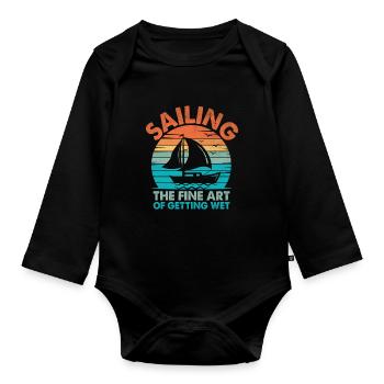 Sailing The Fine Art Of Getting Wet Paddle Boat - Organic Longsleeve Baby Bodysuit - black - Front