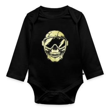 Ski Ski Masques Skull - Body Bébé bio manches longues - noir - Devant