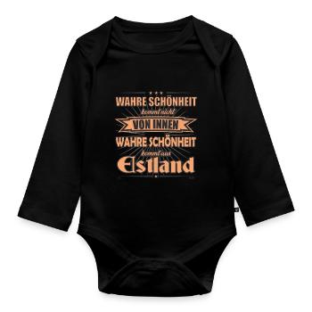 La vraie beauté vient du design estonien - Body Bébé bio manches longues - noir - Devant