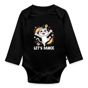 Un chat dansant Let’s Dance Pour Danseur Dansant - Body Bébé bio manches longues - noir - Devant