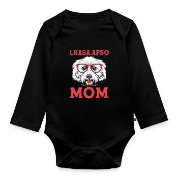 Lhasa Apso - Baby Bio-Langarm-Body - Schwarz - Vorne