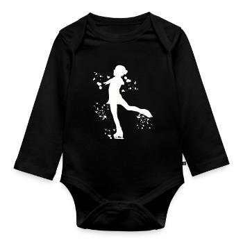 Figure Skating Skating Figure Skating - Organic Longsleeve Baby Bodysuit - black - Front