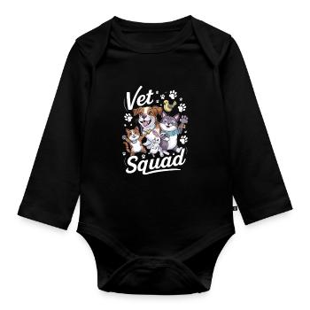 Vet Squad Verterinarian Animal Lover - Organic Longsleeve Baby Bodysuit - black - Front