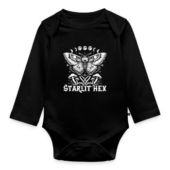 Fairycore Fairy Gothic Starlit Hex - Organic Longsleeve Baby Bodysuit - black - Front