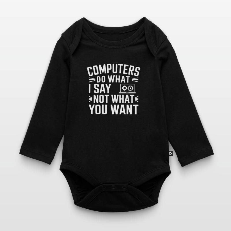 Support Administrateur Nerd Computer Tech Body Bébé bio manches longues