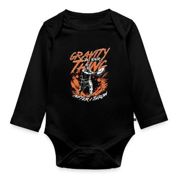 Diskuswurf Gravity Do Your Thing - Baby Bio-Langarm-Body - Schwarz - Vorne