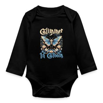 Fairycore Fee Gotisch - Baby Bio-Langarm-Body - Schwarz - Vorne