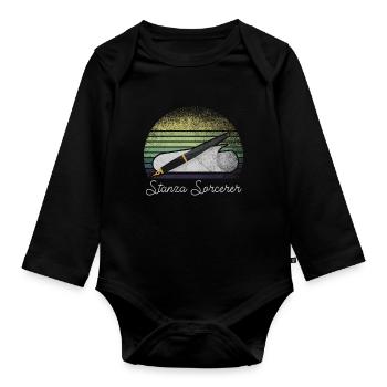 Poetry Slam Stanza Sorcerer Slam Poesie - Baby Bio-Langarm-Body - Schwarz - Vorne