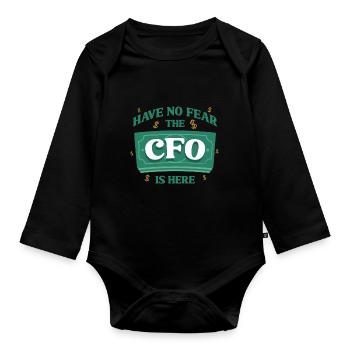 CFO Finanzvorstand Have No Fear The CFO Is Here - Baby Bio-Langarm-Body - Schwarz - Vorne