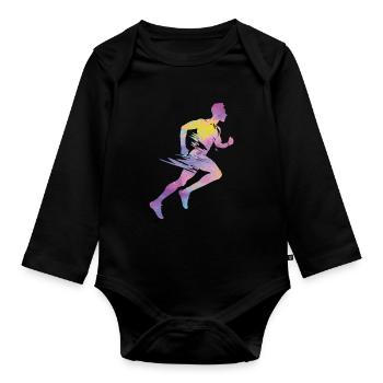 Sprinter Colorsplash Sprintender Sprint - Body Bébé bio manches longues - noir - Devant