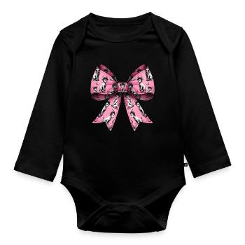 Coquettish Bow Faun Satyrs Goat Men Roman - Organic Longsleeve Baby Bodysuit - black - Front