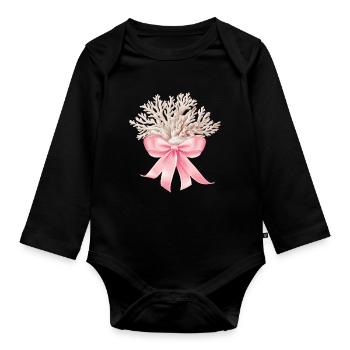 Coquette Arc Récif de Corail Mer Océan Fille - Body Bébé bio manches longues - noir - Devant