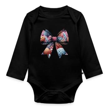 Coquette Bogen Korallenriff Meer Ozean Muster - Baby Bio-Langarm-Body - Schwarz - Vorne