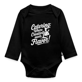 Traiteur : Là où la créativité rencontre la saveur ! - Body Bébé bio manches longues - noir - Devant