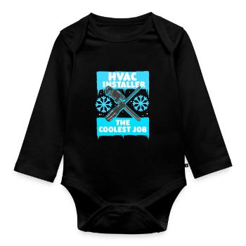 Air Conditioning Technician HVAC Installer - Organic Longsleeve Baby Bodysuit - black - Front