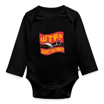Polsterer Polsterin Polsterei Where's The Fabric? - Baby Bio-Langarm-Body - Schwarz - Vorne