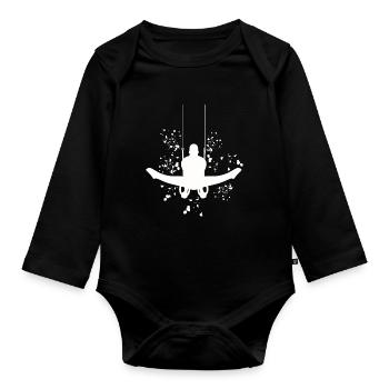 Kunstturner Ringe Kunstturnen - Baby Bio-Langarm-Body - Schwarz - Vorne