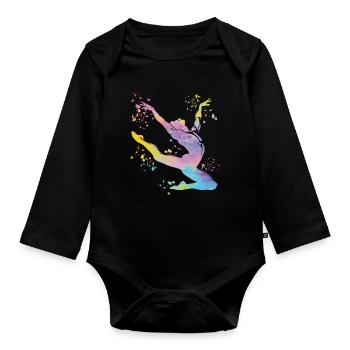 Turner Boden Kunstturnen - Baby Bio-Langarm-Body - Schwarz - Vorne