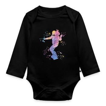 Snowboarder Snowboarding Snowboard - Organic Longsleeve Baby Bodysuit - black - Front