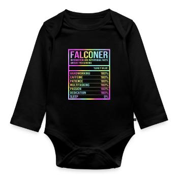 Falcon Falconry Chirp - Organic Longsleeve Baby Bodysuit - black - Front