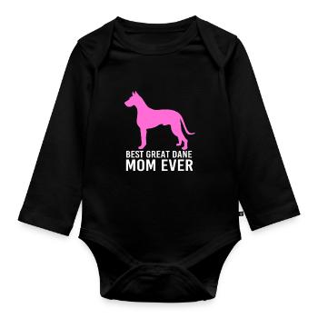 Great Dane - Organic Longsleeve Baby Bodysuit - black - Front