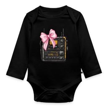 Coquette Bow Amateurfunkerin Amateurfunkerin - Baby Bio-Langarm-Body - Schwarz - Vorne