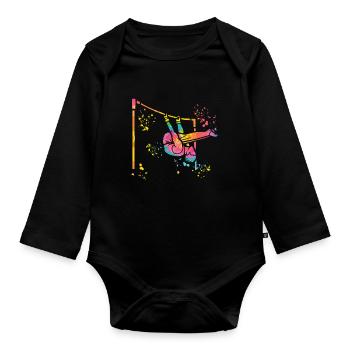 Gymnaste barre fixe gymnastique artistique - Body Bébé bio manches longues - noir - Devant