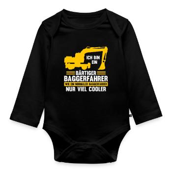 Bagger Fahrer Bagger Bauen Geschenk - Baby Bio-Langarm-Body - Schwarz - Vorne