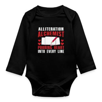 Alliteration Alchemist Poetry Slam - Organic Longsleeve Baby Bodysuit - black - Front