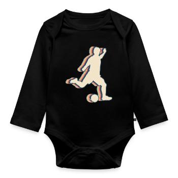 Kickball Player Team Trainer Coach Retro - Organic Longsleeve Baby Bodysuit - black - Front