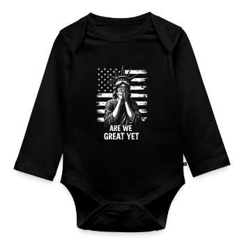 Sommes-nous encore grands Statue de la Liberté  Amérique États-Unis - Body Bébé bio manches longues - noir - Devant