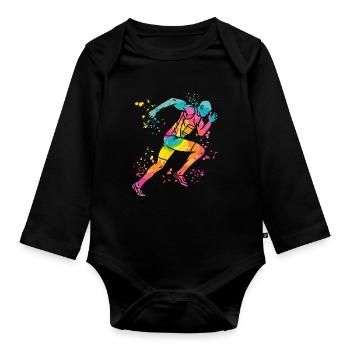 Sprinter Colorsplash Sprintender Sprint - Body Bébé bio manches longues - noir - Devant