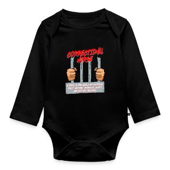 Infirmière de prison - Body Bébé bio manches longues - noir - Devant