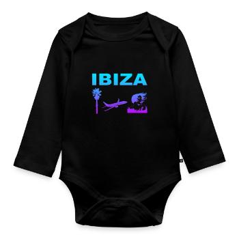 Ibiza Vibes - Baby Bio-Langarm-Body - Schwarz - Vorne