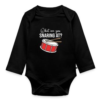 Schlagzeug Schlagzeuger Drumsticks - Baby Bio-Langarm-Body - Schwarz - Vorne