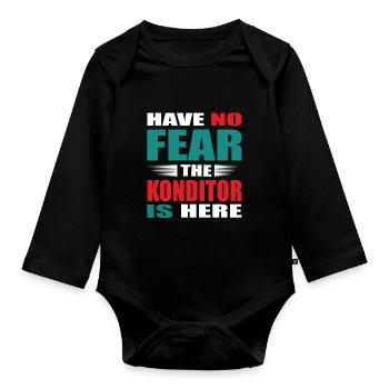 Have no Fear the Konditor is here Outfit - Baby Bio-Langarm-Body - Schwarz - Vorne