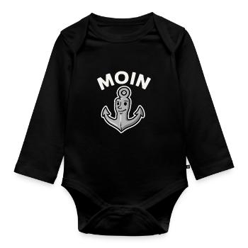 Moin Anker - Baby Bio-Langarm-Body - Schwarz - Vorne