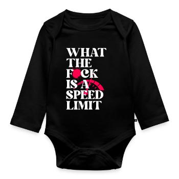 Car - Organic Longsleeve Baby Bodysuit - black - Front