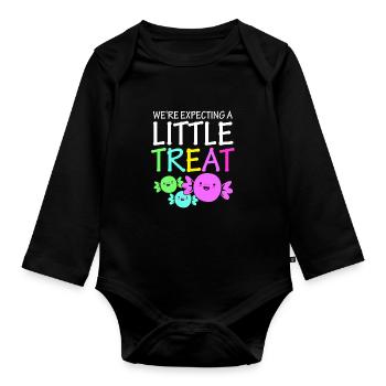 Gender Reveal Halloween Mom-to-be - Organic Longsleeve Baby Bodysuit - black - Front