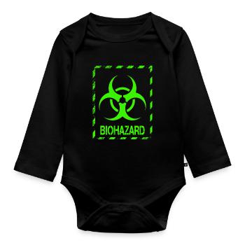 Biohazard Grunge Zombies Apokalypse Horror - Baby Bio-Langarm-Body - Schwarz - Vorne