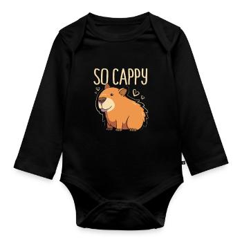 Capibara Capybara - Baby Bio-Langarm-Body - Schwarz - Vorne