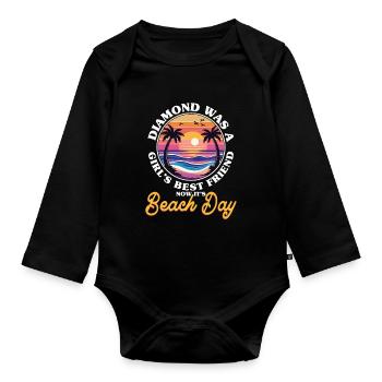 Freundin Strand Urlaub Ehefrau Valentinstag - Baby Bio-Langarm-Body - Schwarz - Vorne