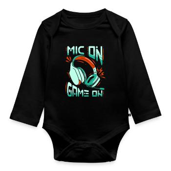 Commentator Sports Presenter - Organic Longsleeve Baby Bodysuit - black - Front