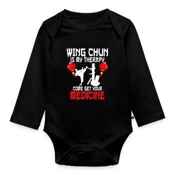 Wing Chun - Baby Bio-Langarm-Body - Schwarz - Vorne